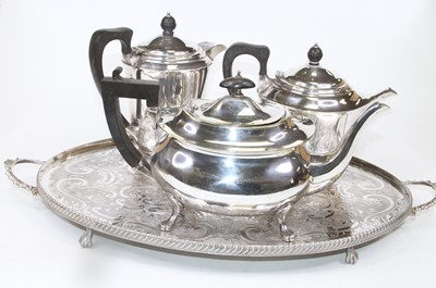 Lot 234 - Two silver plated tea and coffee services