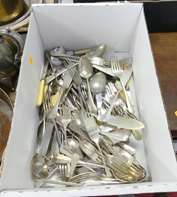 Lot 237 - A collection of silver plated flatware to...