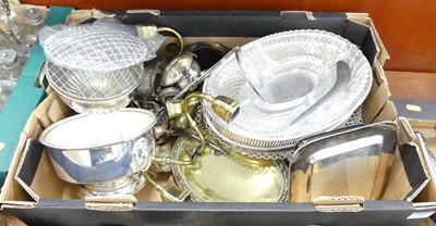 Lot 241 - A collection of silver plated items and metal...
