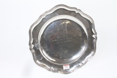 Lot 251 - A German silver dish having a shaped reeded...
