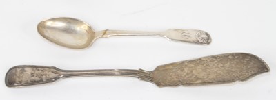 Lot 278 - A 19th century silver fish knife; together...