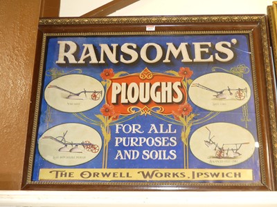 Lot 1021 - An advertising print for Ransome's Ploughs, 56...