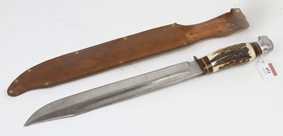 Lot 451 - A Whitby Solingen German bowie knife, having...