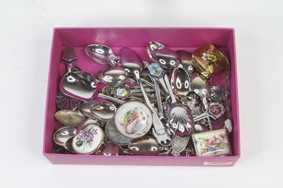 Lot 459 - A collection of vintage souvenir spoons and...