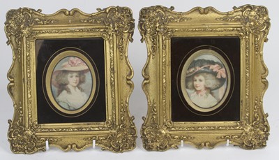 Lot 523 - A pair of vintage fashion prints 9x7cm, each...