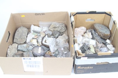 Lot 694 - Two boxes of rock and mineral specimens