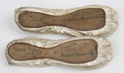 Lot 548 - A pair of vintage silk children's ballet pump...