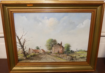 Lot 1051 - Hagop K. Kasparian - The village forge, oil on...