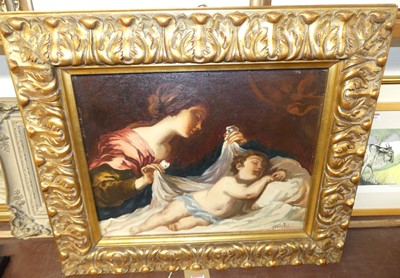 Lot 1052 - After Annibale Carracci - Bedtime, oil on...