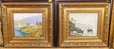 Lot 1057 - Continental school - Pair' Coastal landscapes,...