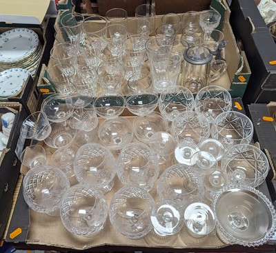 Lot 587 - Two boxes of mixed glassware, to include 19th...