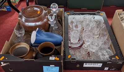 Lot 558 - Two boxes of glassware and ceramics, to...