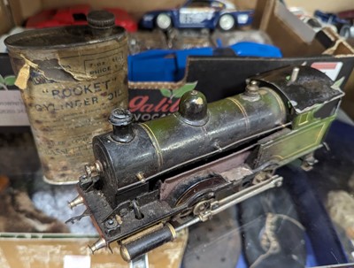 Lot 710 - An 0 gauge steam locomotive in green, etc