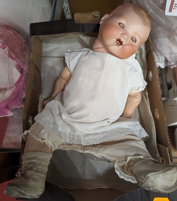 Lot 714 - A German 1920s bisque doll AM Joanie 3514-5K,...