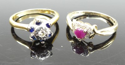 Lot 327 - A Victorian style 9ct gold, ruby and diamond...