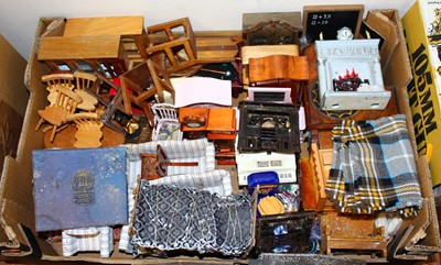 Lot 696 - Two trays containing a large quantity of dolls...