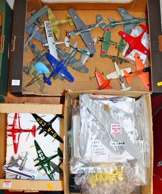 Lot 735 - Three trays containing plastic kit built...