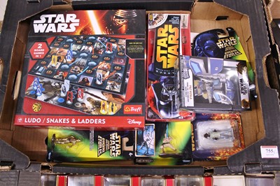 Lot 755 - Two trays containing Star Wars related...