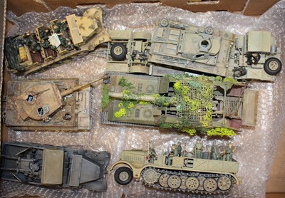 Lot 763 - A tray containing plastic kit built military...