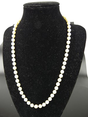 Lot 419 - A cultured pearl single knotted string...