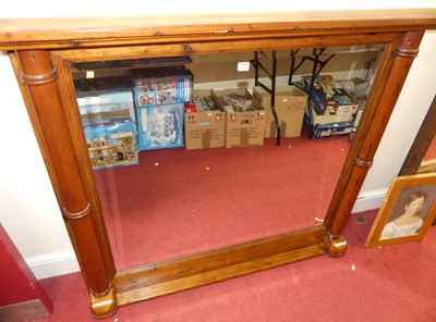 Lot 1172 - A contemporary stained pine bevelled...