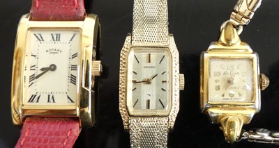 Lot 433 - A lady's Rotary quartz tank watch, in case;...