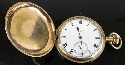 Lot 439 - An Elgin gent's gold plated full hunter...