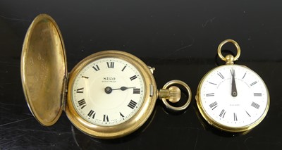 Lot 440 - A gent's gold plated open faced pocket watch...