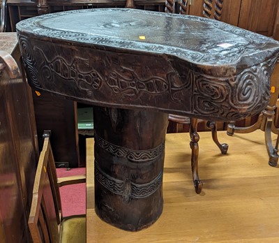 Lot 1201 - An Indonesian Saur tree slab table from the...