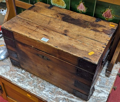 Lot 1214 - A 19th century stained and boarded pine and...