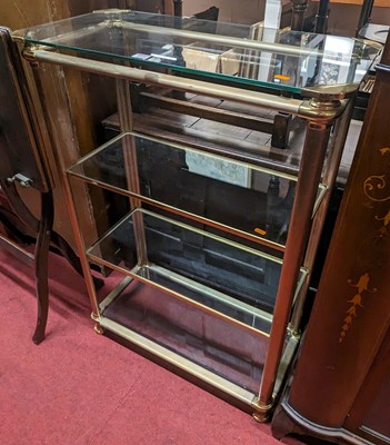 Lot 1225 - A 1970s gilt and brushed brass freestanding...
