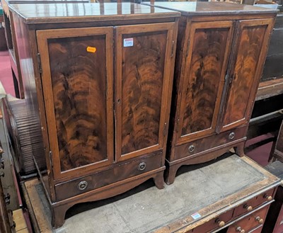 Lot 1241 - A pair of mahogany and flame mahogany small...