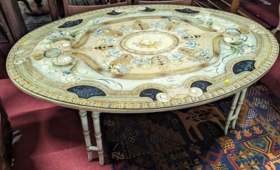 Lot 1314 - A painted classical style large oval coffee...