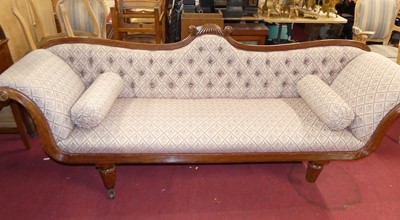 Lot 1261 - A Regency mahogany scroll-end four-seater sofa,...