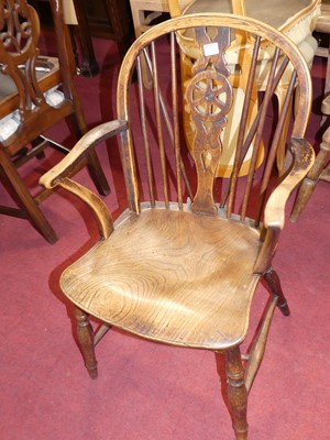 Lot 1324 - A 19th century elm, beech and fruitwood...