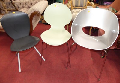 Lot 1326 - A perspex 'bucket' chair; together with a...