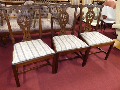 Lot 1328 - A set of three Chippendale style mahogany...