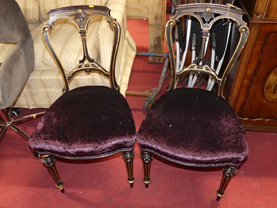 Lot 1331 - A set of four mid-Victorian ebonised and gilt...