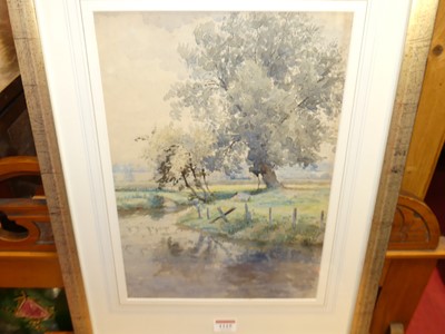 Lot 1115 - E. Faircloth - Keswick Marshes, watercolour,...