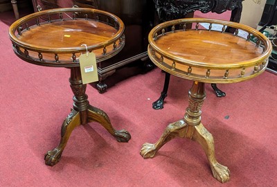 Lot 1245 - A pair of contemporary cherry wood circular...