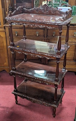 Lot 1260 - A contemporary cherry wood four-tier whatnot,...