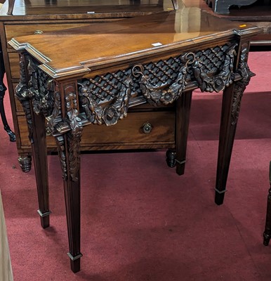 Lot 1261 - A contemporary cherry wood console table in...