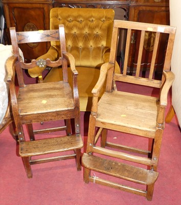 Lot 1339 - Two 19th century elm, yew and fruitwood...