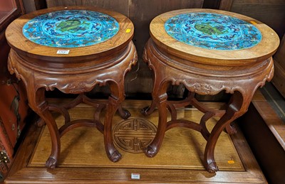 Lot 1264 - A pair of contemporary Chinese hardwood and...