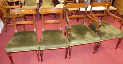 Lot 1349 - A set of six 19th century mahogany barback...