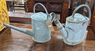 Lot 1269 - Two galvanised metal watering cans