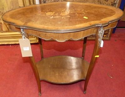 Lot 1384 - A French mahogany, walnut, floral satinwood...