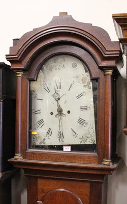 Lot 1524 - An early 19th century oak long case clock...