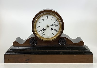 Lot 1576 - A  Victorian ebonised drumhead mantel clock...