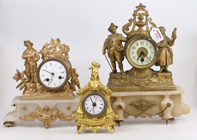 Lot 1590 - A late 19th century gilt metal and alabaster...